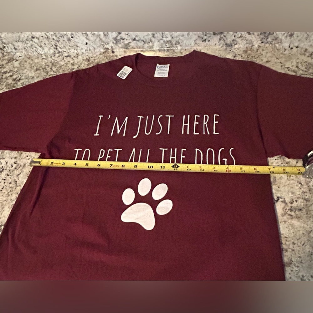 NWT Port & Company Graphic Tee Cotton I’m Just Here To Pet All The Dogs Size L - Picture 7 of 8